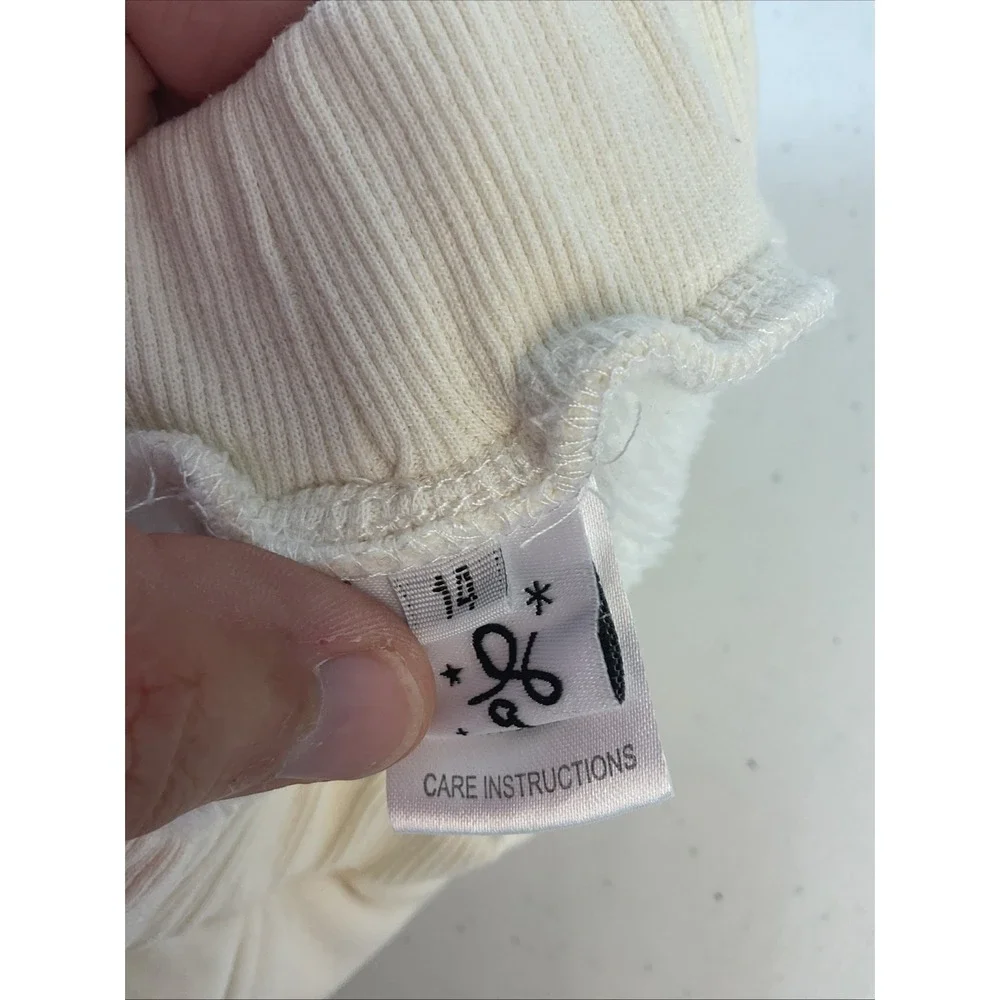 Lola And The Boys Sz 14 Ivory Striped Jaws Rocket Jogger Pants Fleece Casual‎